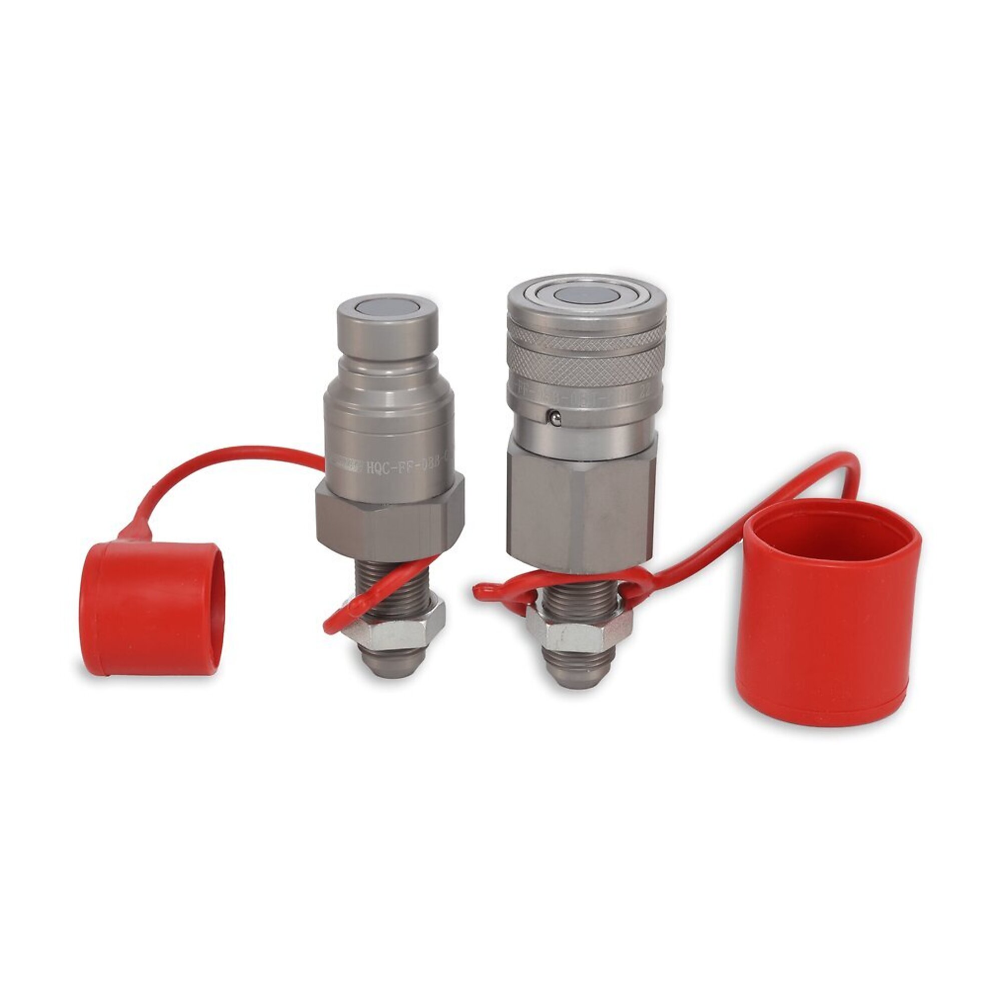 1/2? Flat Face Hydraulic Quick Couplers Set - 1/2? JIC Port Bulkhead Mount